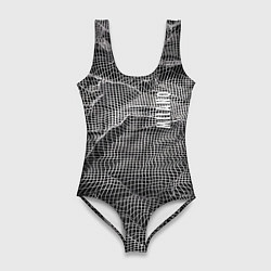 Женский купальник-боди Мятая сетчатая ткань Crumpled Mesh Fabric