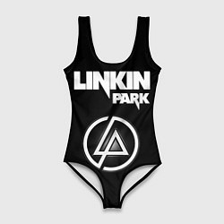 Купальник-боди 3D женский Linkin Park логотип и надпись, цвет: 3D-принт
