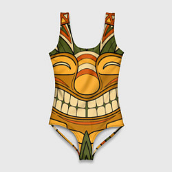 Купальник-боди 3D женский Polynesian tiki LUCKY, цвет: 3D-принт