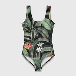 Женский купальник-боди Цветы Зелёных Джунглей