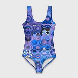 Купальник-боди 3D женский Blurring colors, цвет: 3D-принт