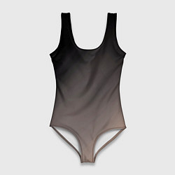 Купальник-боди 3D женский Черный, серый бежевый градиент, цвет: 3D-принт