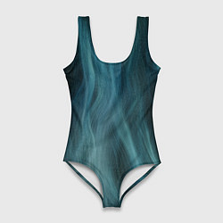 Женский купальник-боди Прерывистый абстрактный синий дым во тьме