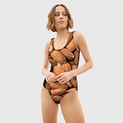 Купальник-боди 3D женский Миндальные орешки, цвет: 3D-принт — фото 2