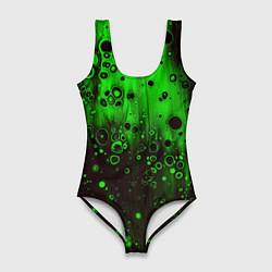 Женский купальник-боди Зелёные краски и вода