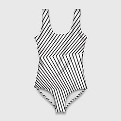 Купальник-боди 3D женский Ломанные линии и оптическая иллюзия, цвет: 3D-принт