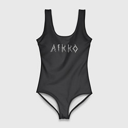Купальник-боди 3D женский Aikko надпись, цвет: 3D-принт