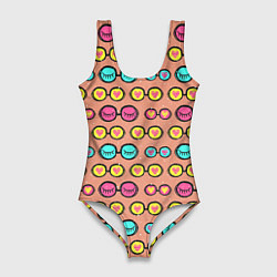 Женский купальник-боди Поп арт очки с глазами
