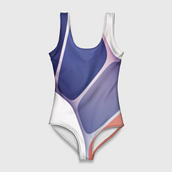 Женский купальник-боди Узор из синих, фиолетовых, белых и оранжевых камне