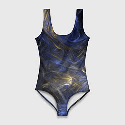 Женский купальник-боди Синяя абстракция