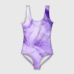 Купальник-боди 3D женский Абстрактный фиолетовый облачный дым, цвет: 3D-принт