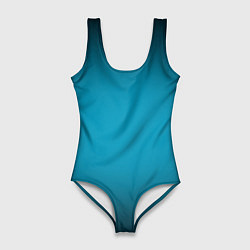 Купальник-боди 3D женский Изумрудный градиент, цвет: 3D-принт