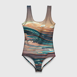 Купальник-боди 3D женский Необъятный океан, цвет: 3D-принт