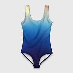 Купальник-боди 3D женский Blue gradient colors, цвет: 3D-принт