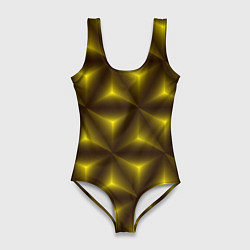 Купальник-боди 3D женский Желтые треугольники, цвет: 3D-принт
