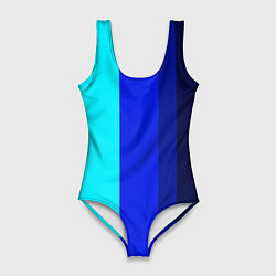 Купальник-боди 3D женский Контрастные вертикальные полосы, цвет: 3D-принт