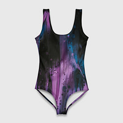Женский купальник-боди Фиолетовые абстрактные тени