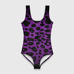 Женский купальник-боди Фиолетовый леопард
