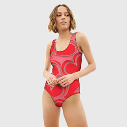 Купальник-боди 3D женский Love hearts, цвет: 3D-принт — фото 2