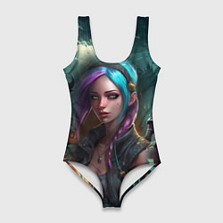 Купальник-боди 3D женский Jinx art Arcane League of Legends, цвет: 3D-принт