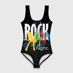 Купальник-боди 3D женский Rock Night, цвет: 3D-принт