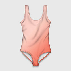 Купальник-боди 3D женский Градиент персиковый, цвет: 3D-принт