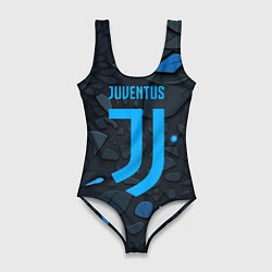 Купальник-боди 3D женский Juventus blue logo, цвет: 3D-принт