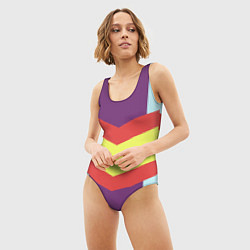 Купальник-боди 3D женский Винтажный цвет 60 годов, цвет: 3D-принт — фото 2