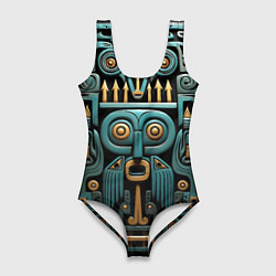 Купальник-боди 3D женский Рисунок в египетском стиле, цвет: 3D-принт