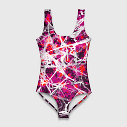 Купальник-боди 3D женский Абстракция - черная вдова, цвет: 3D-принт