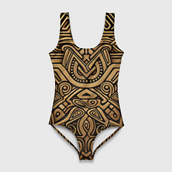 Купальник-боди 3D женский Орнамент в стиле викингов, цвет: 3D-принт