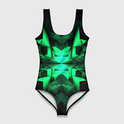 Женский купальник-боди Абстрактное погружение в зелень
