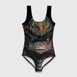 Купальник-боди 3D женский Снежный властелин нового года, цвет: 3D-принт