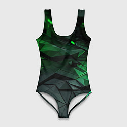 Женский купальник-боди Мир абстрактной зелени