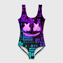 Купальник-боди 3D женский Маршмеллоу x BTS, цвет: 3D-принт