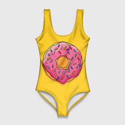 Купальник-боди 3D женский Пончик Гомера, цвет: 3D-принт