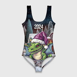 Купальник-боди 3D женский Дракоша 2024, цвет: 3D-принт