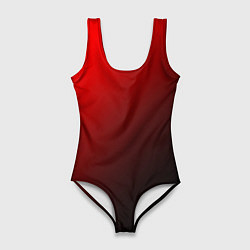 Купальник-боди 3D женский Градиент красно-чёрный диагональ, цвет: 3D-принт
