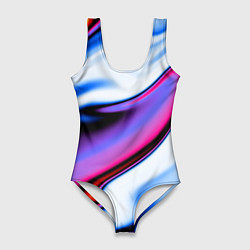 Купальник-боди 3D женский Яркая цветная волна, цвет: 3D-принт