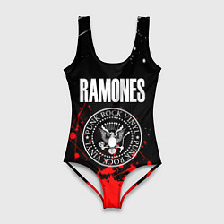 Купальник-боди 3D женский Ramones краски метал группа, цвет: 3D-принт