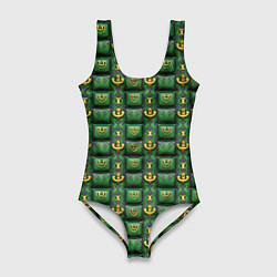 Женский купальник-боди Зеленый абстрактный паттерн