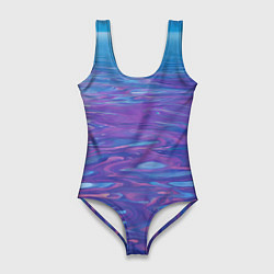 Купальник-боди 3D женский Абстрактная вода живописная, цвет: 3D-принт
