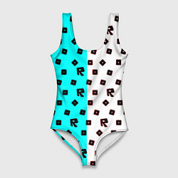 Женский купальник-боди Roblox pattern logo mobile