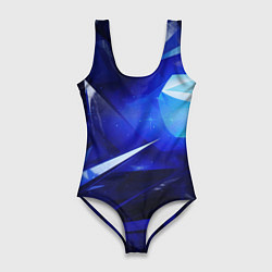 Купальник-боди 3D женский Black and blue abstract background sport style, цвет: 3D-принт