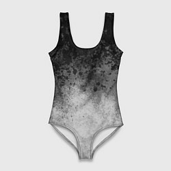 Купальник-боди 3D женский Абстракция - серые чернила, цвет: 3D-принт