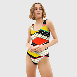 Купальник-боди 3D женский Пианинка, цвет: 3D-принт — фото 2