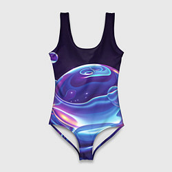 Купальник-боди 3D женский Космические мыльные пузыри, цвет: 3D-принт
