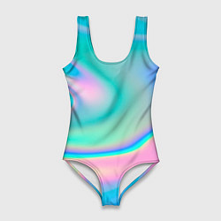 Купальник-боди 3D женский Неоновый бензин, цвет: 3D-принт