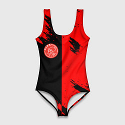Купальник-боди 3D женский Ajax sport color red, цвет: 3D-принт