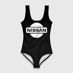 Женский купальник-боди Nissan logo white